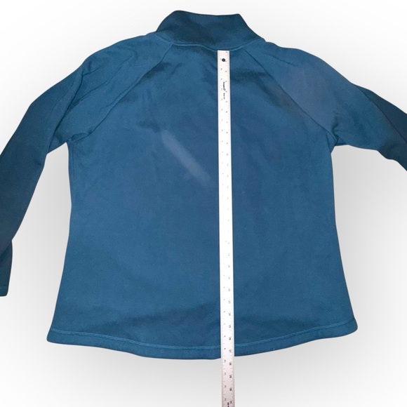 ATHLETA Cozy Karma Asymmetrical Zip Pullover Plus 1X Dark Sardinia Blue - Picture 10 of 13